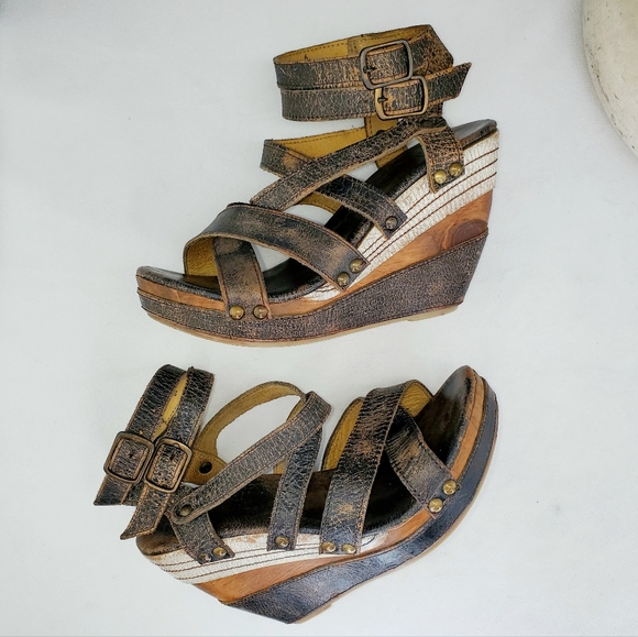 Bed Stu Shoes - BED STU Juliana Platforn Leather Sandals, Size 6